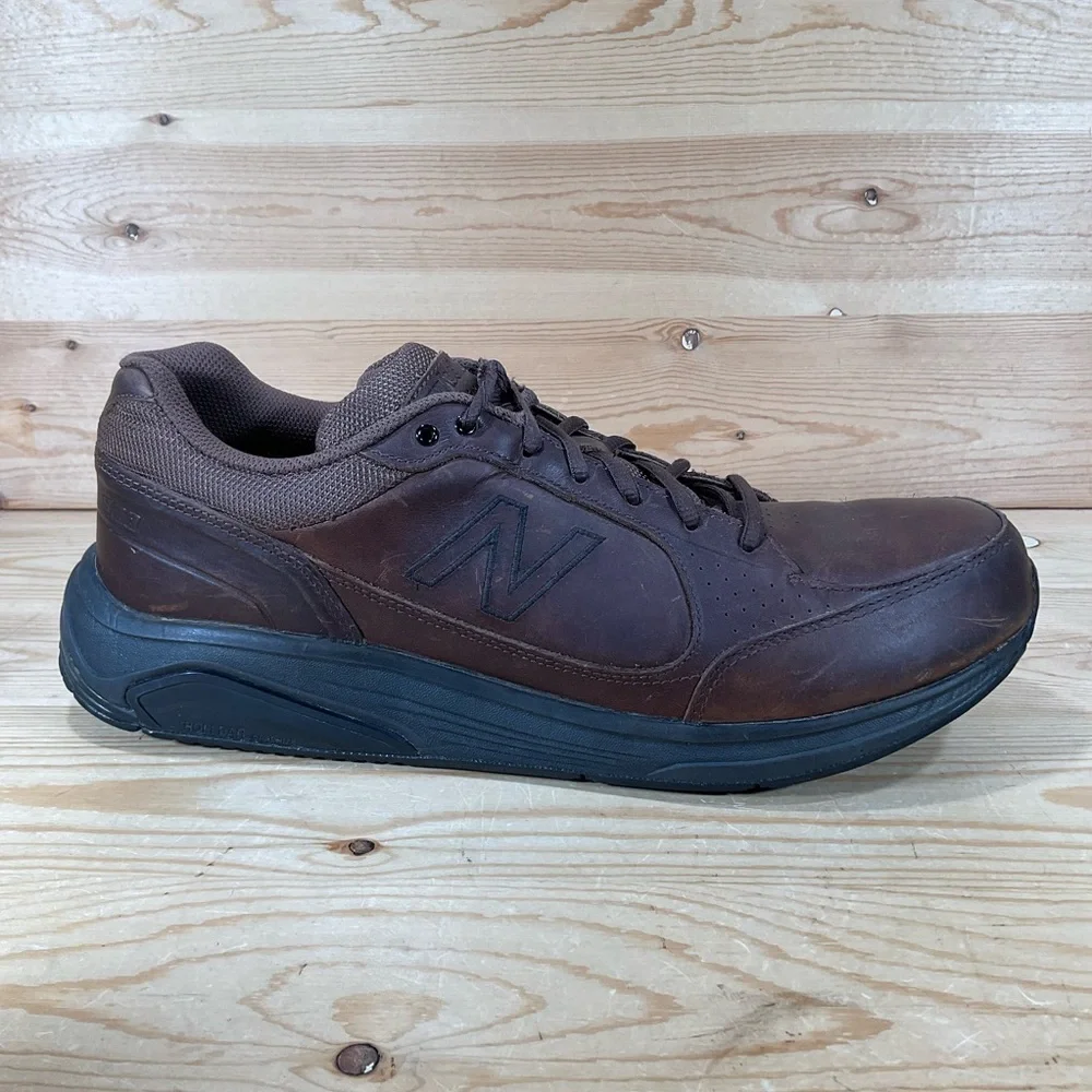 New Balance 928 Walking Shoes Men’s 14 B NARROW Brown Leather Lace Up MW928BR